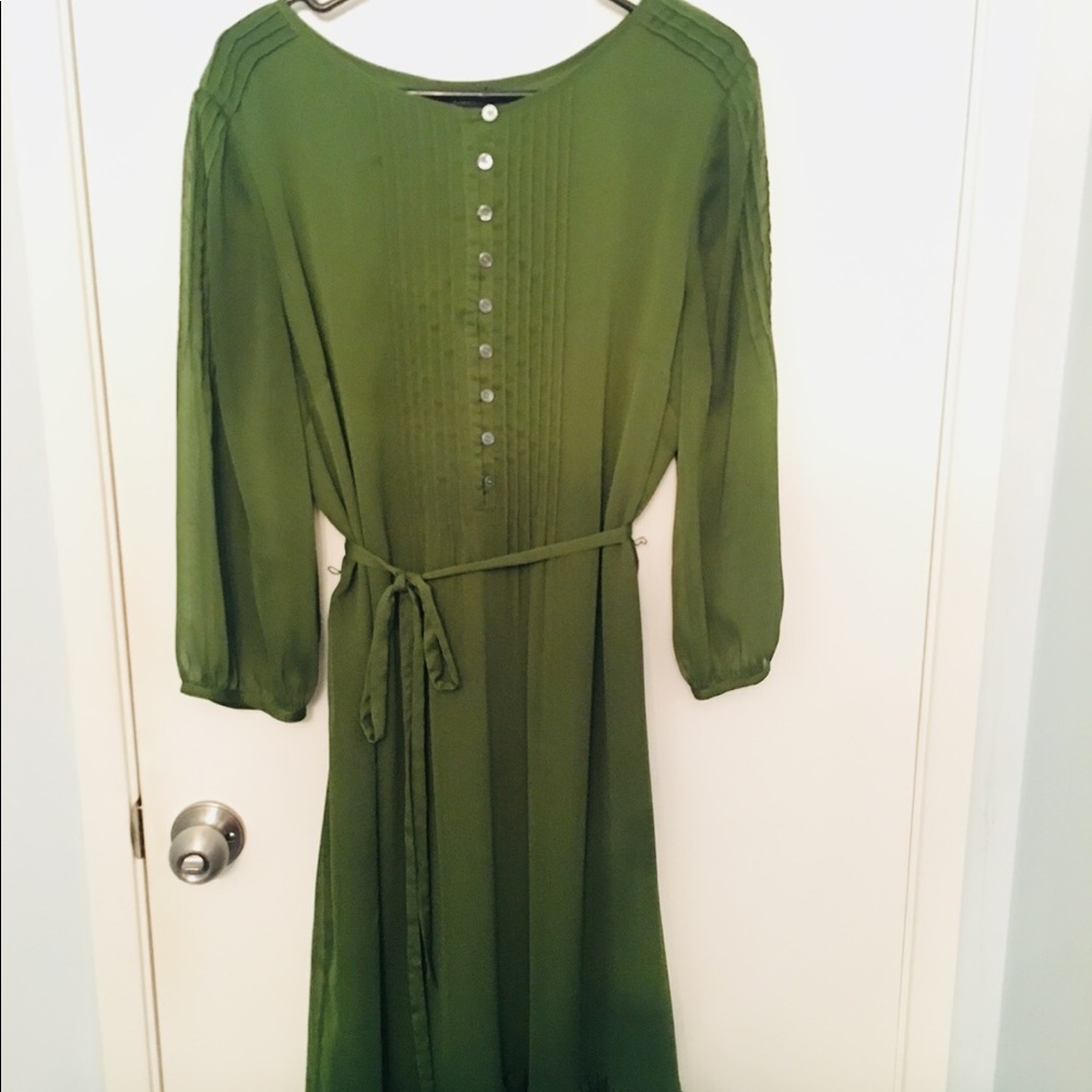 Talbots- Green midi dress, size 14. New.